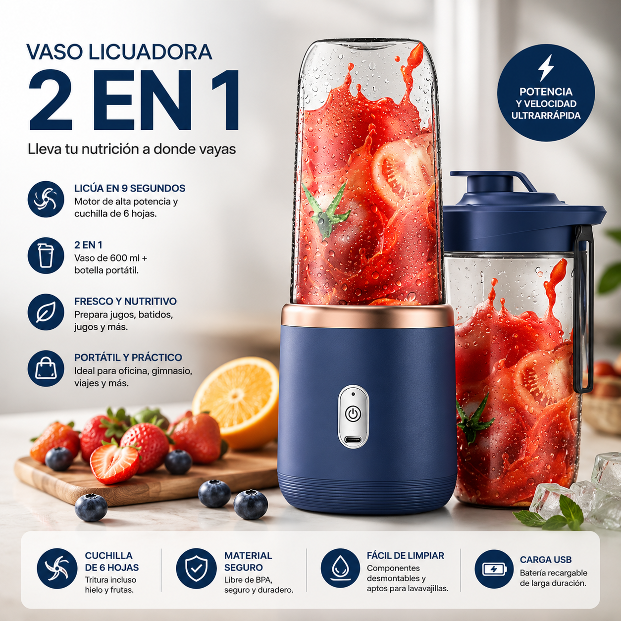 Licuadora doble vaso