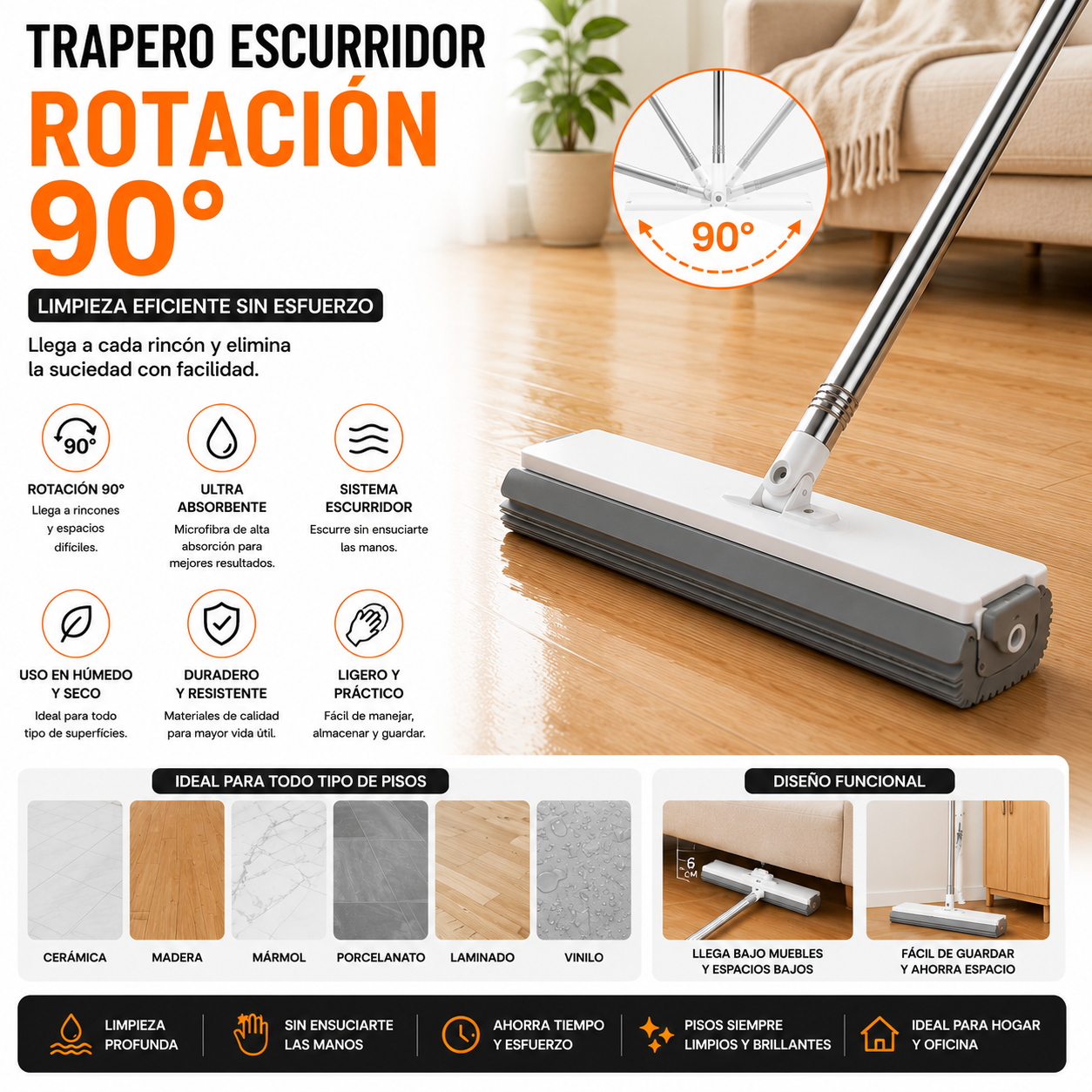 Trapero Escurridor Rotación 90°