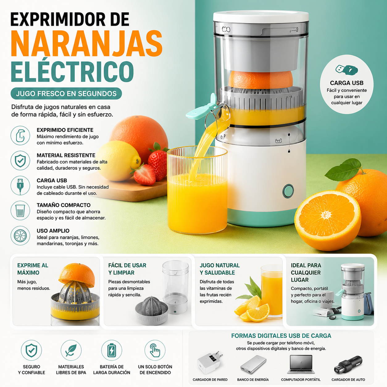 Exprimidor naranjas eléctrico