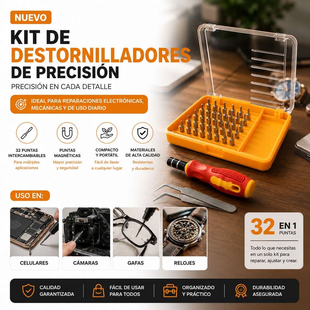 Kit de Destornilladores de Precisión 32 en 1