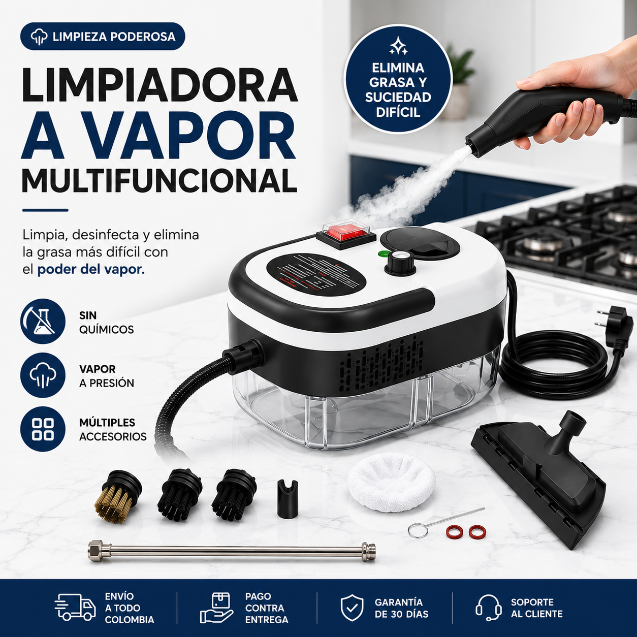 Limpiadora a Vapor Multifuncional