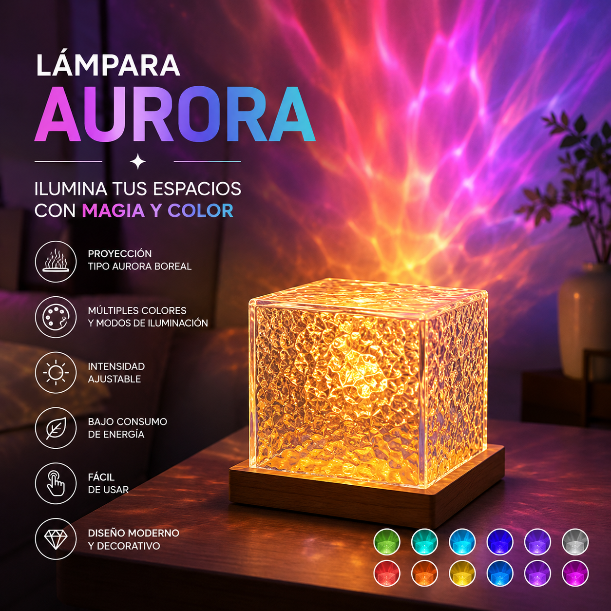 Lámpara De Aurora 16 colores